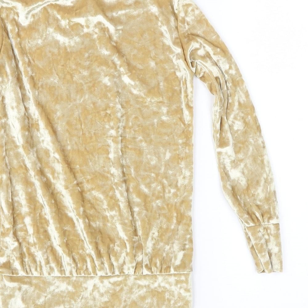 Silk Girls Gold Velour Pullover Sweatshirt Size 7-8 Years