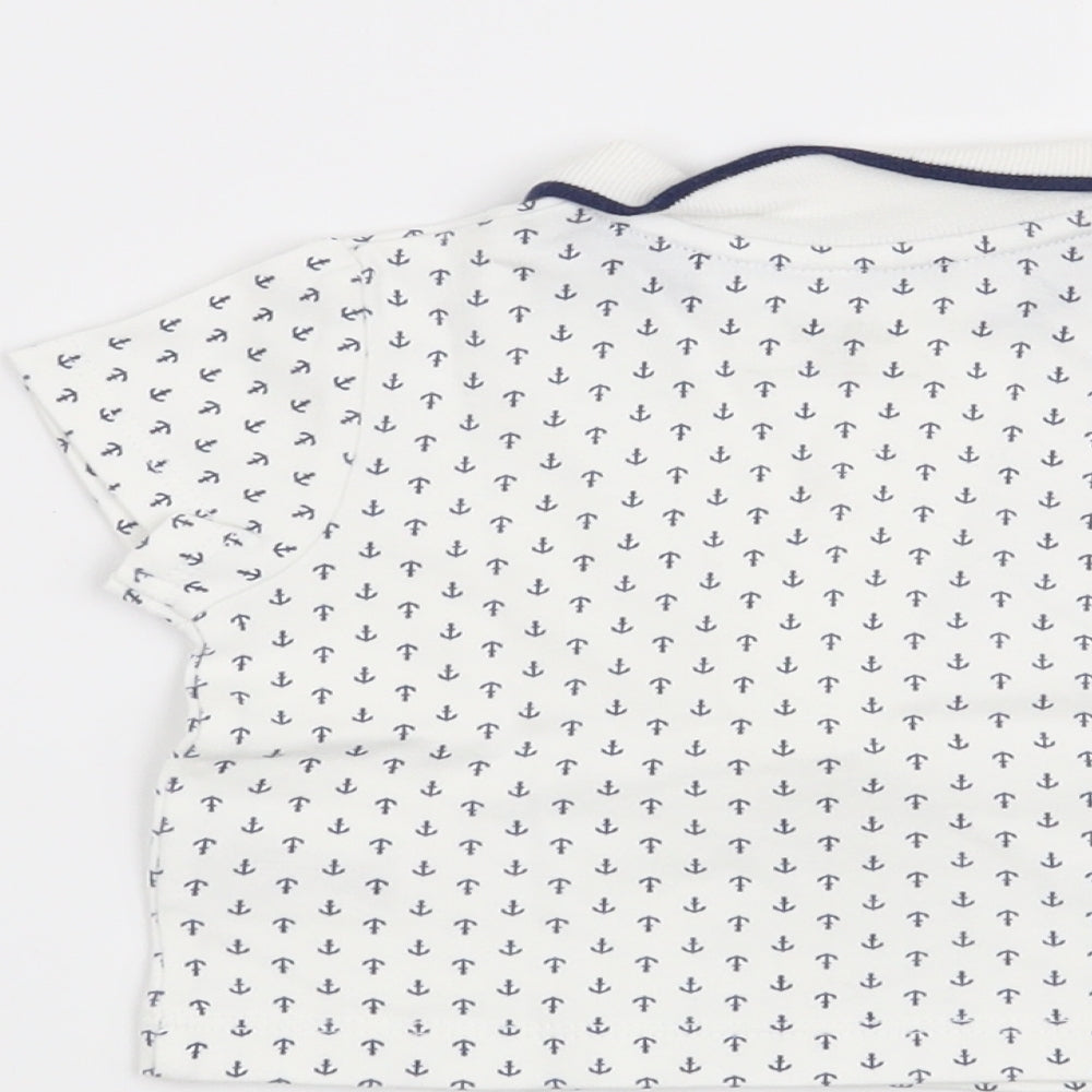 Little Me Boys White Basic T-Shirt Size 6-9 Months - Anchor