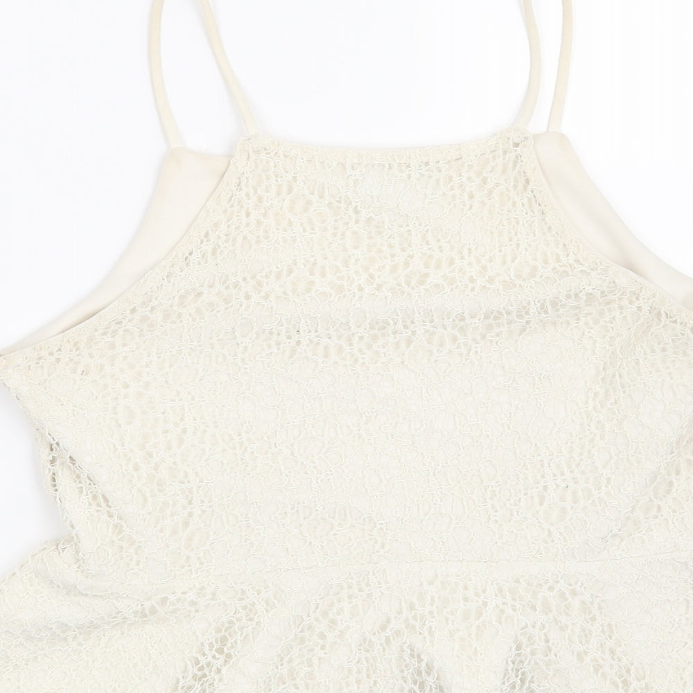 Topshop Womens Beige Basic Blouse Size 10