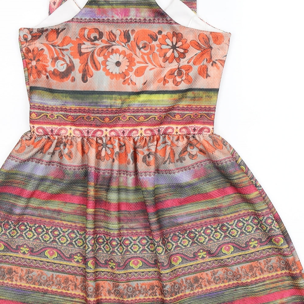 Kiah Womens Multicoloured Striped Fit & Flare Size 12