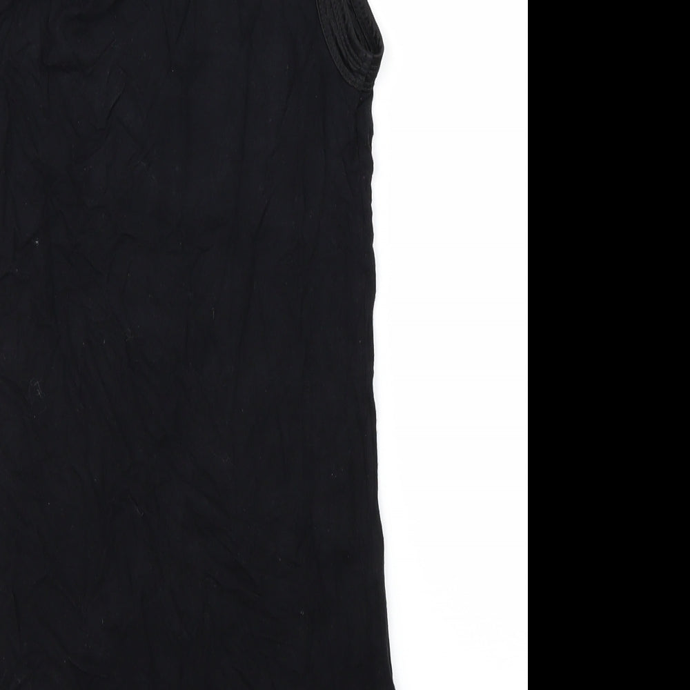 Fransa Womens Black Basic Tank Size XS