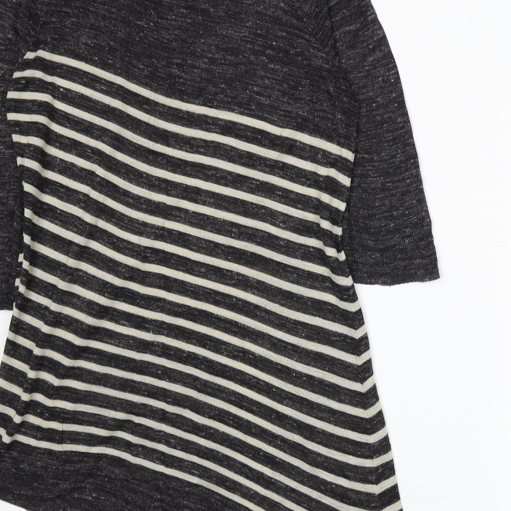 Marks & Spencer Womens Grey Striped Knit Pullover Jumper Size 14