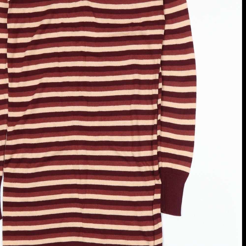 Redoute Womens Red Striped Knit A-Line Size 8