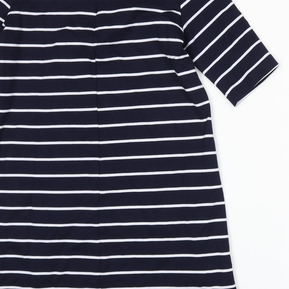 H&M Womens Blue Striped A-Line Size S