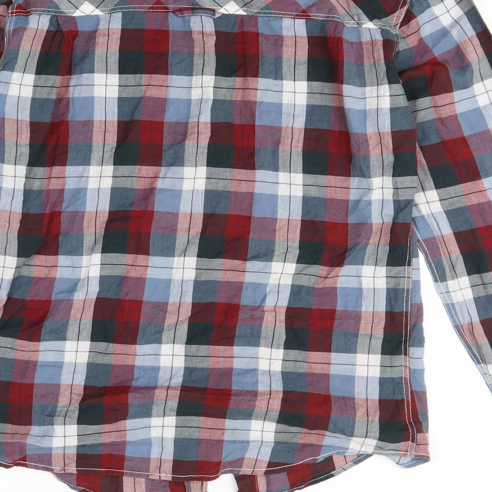 Crafted Mens Red Plaid Button-Up Size M