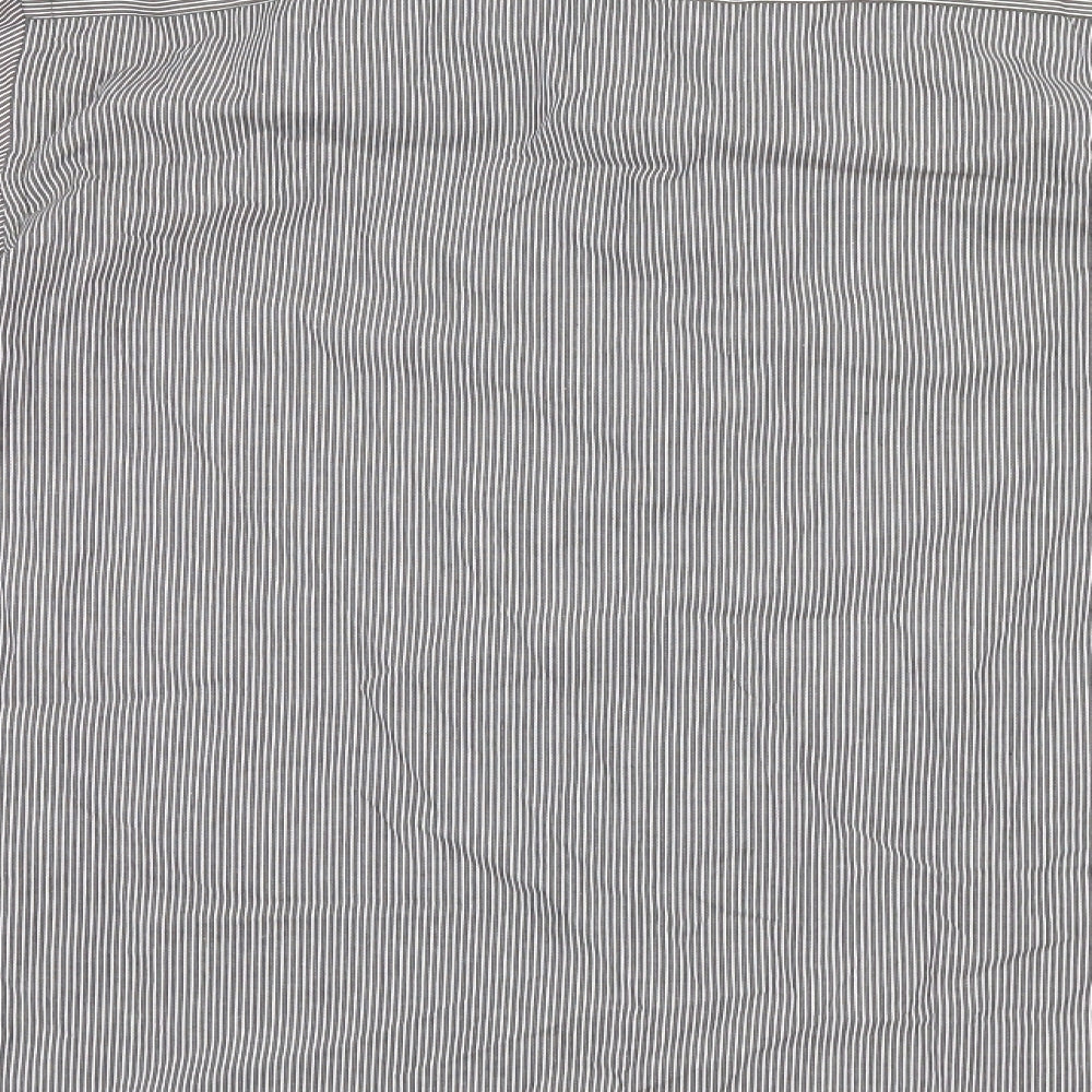 NEXT Mens Grey Striped Button-Up Size 16 - Tailored fit