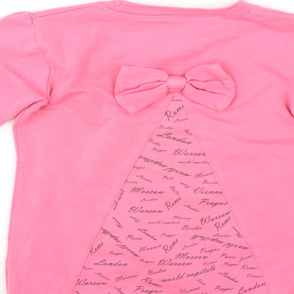 Preworn Girls Pink Pullover Sweatshirt Size 7 Years