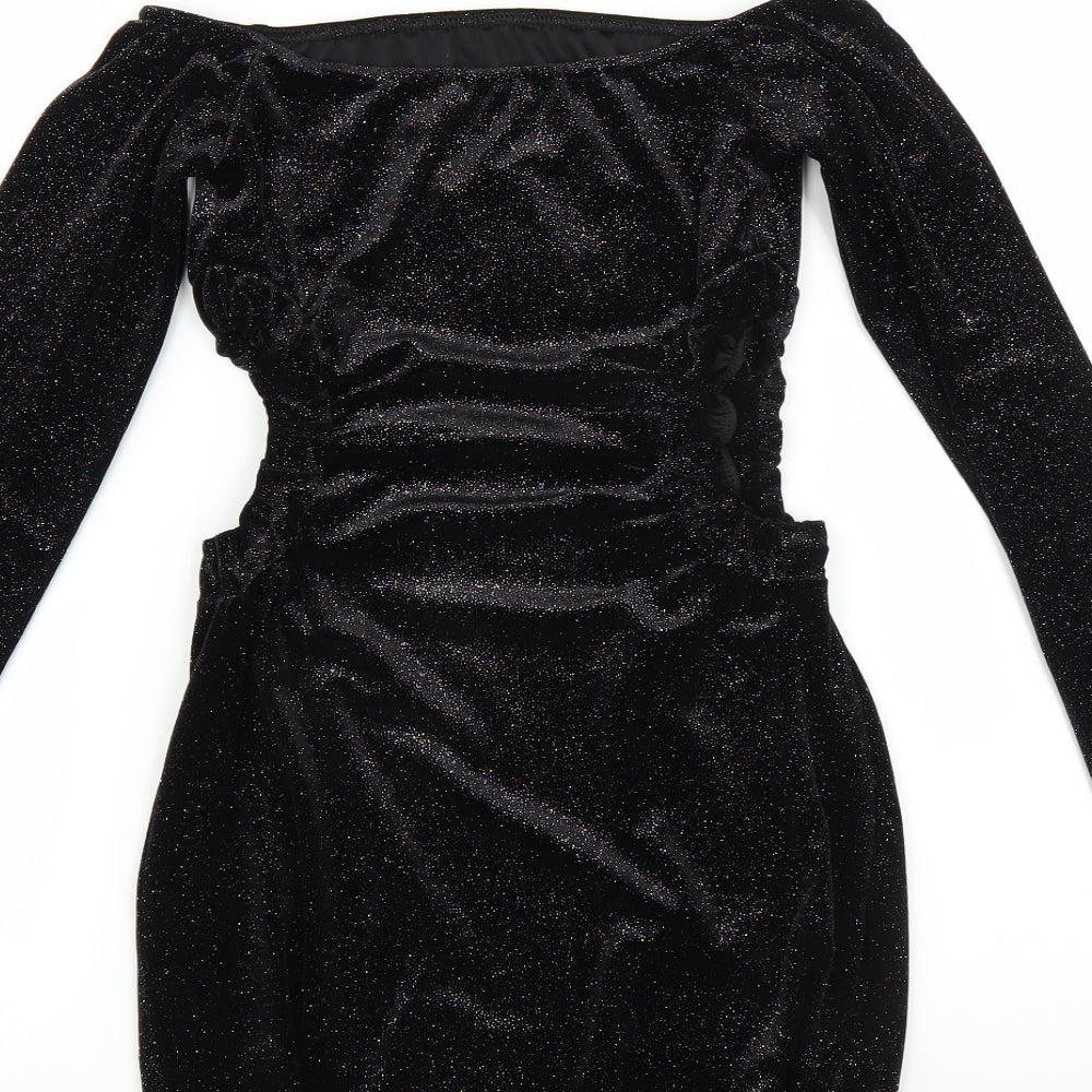 kiah Womens Black Bodycon Size 10 - glittery
