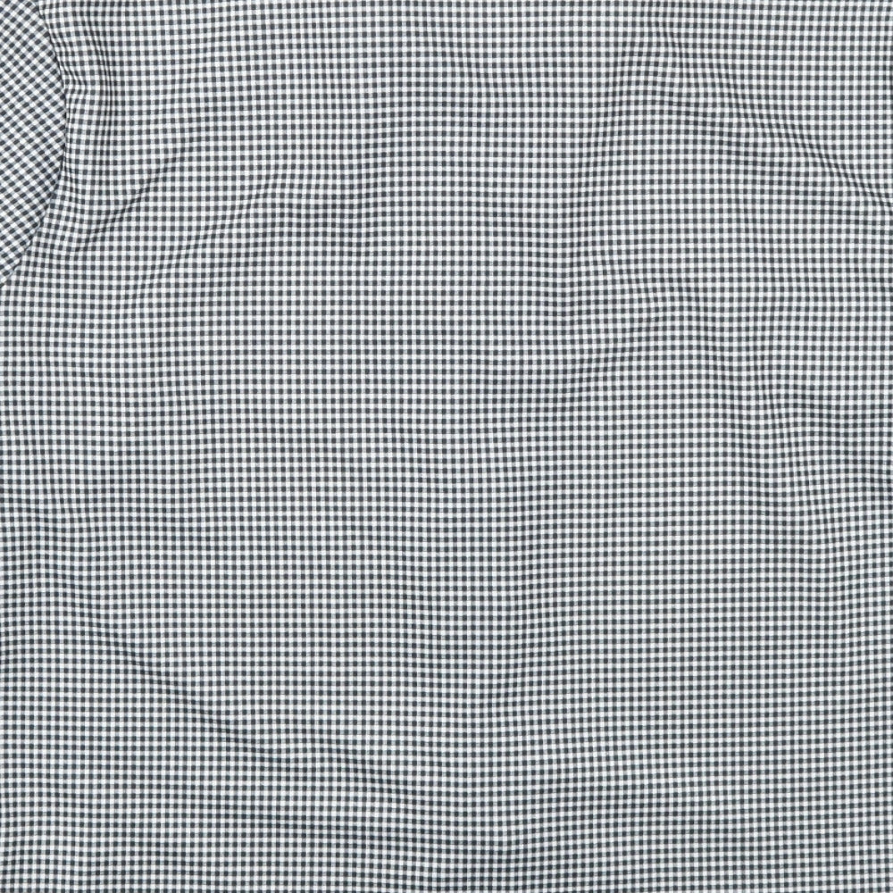 H&M Womens Grey Check Basic Button-Up Size XL