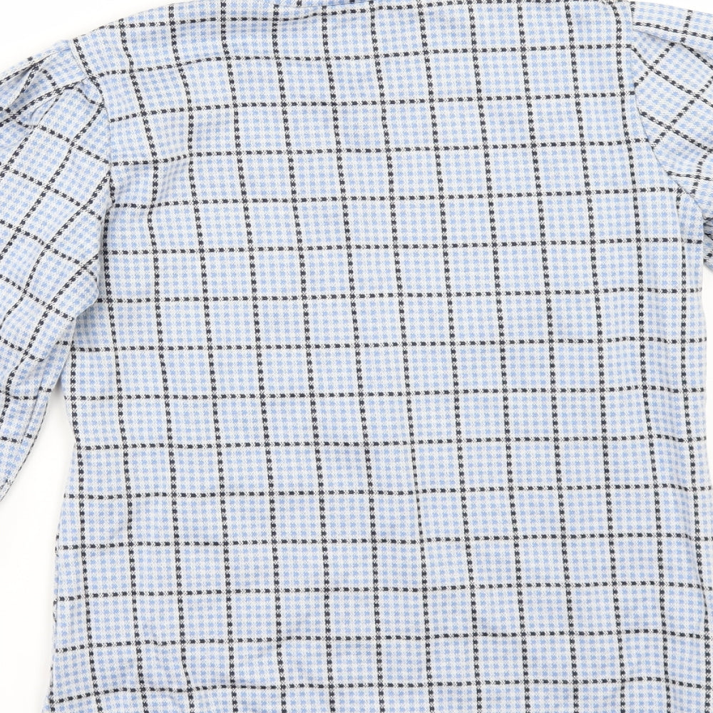 Savida Womens Blue Check Tunic Blouse Size XS
