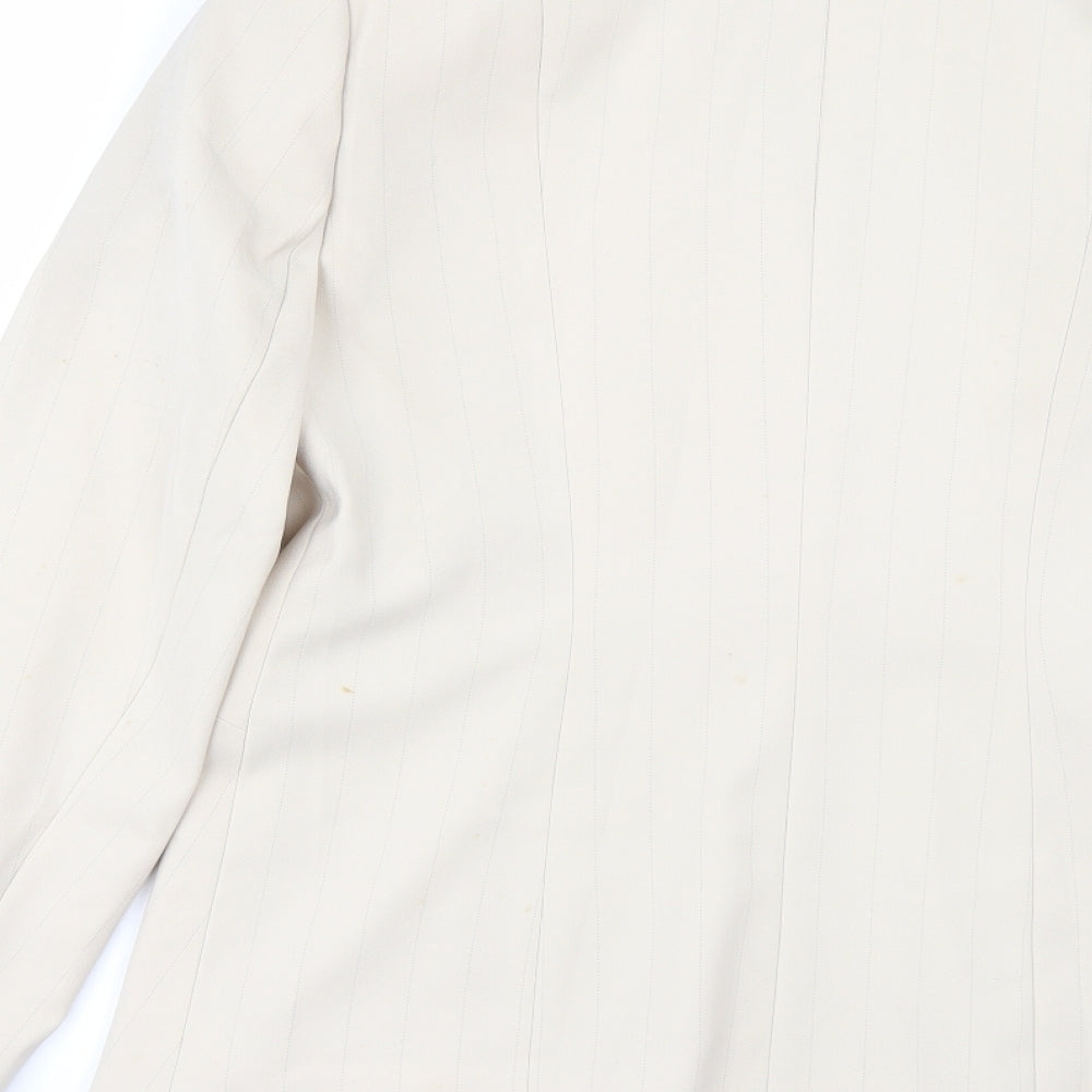 Liquid Womens Beige Striped Jacket Suit Jacket Size 14