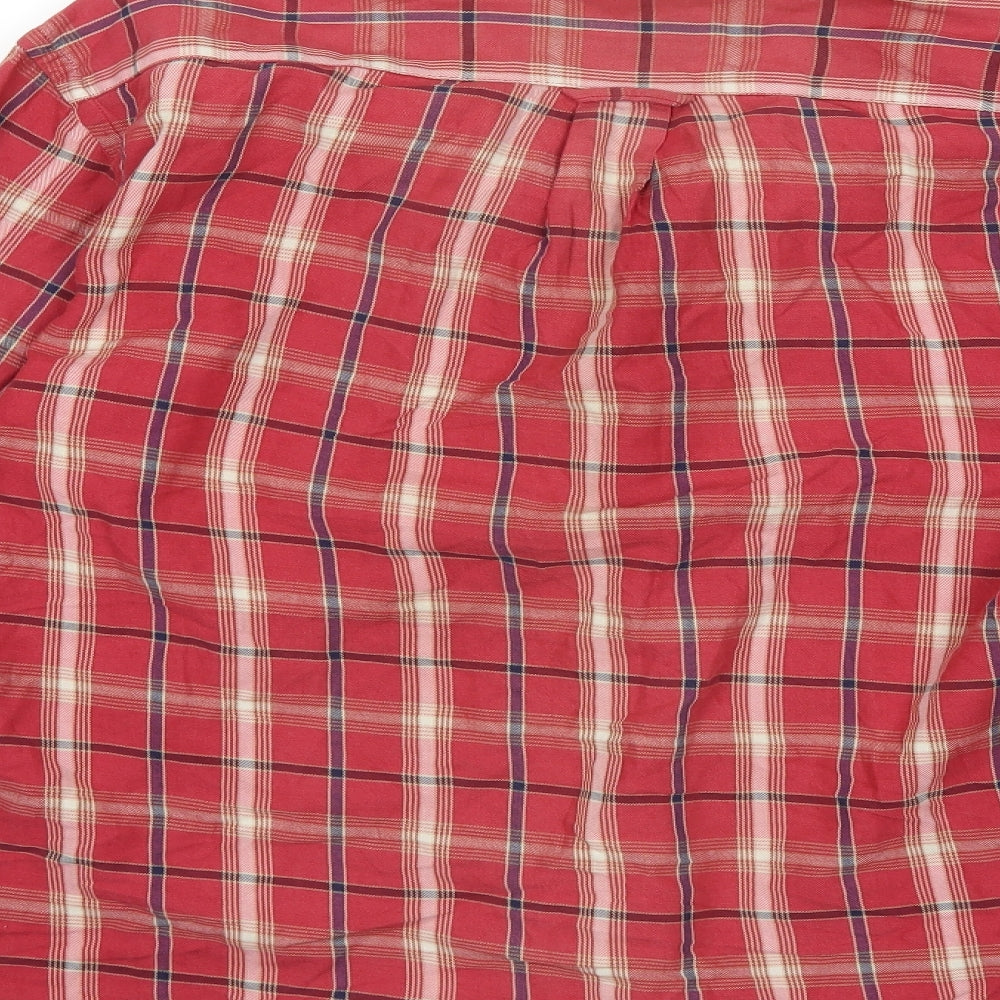 giovanni galli Mens Red Check Button-Up Size M