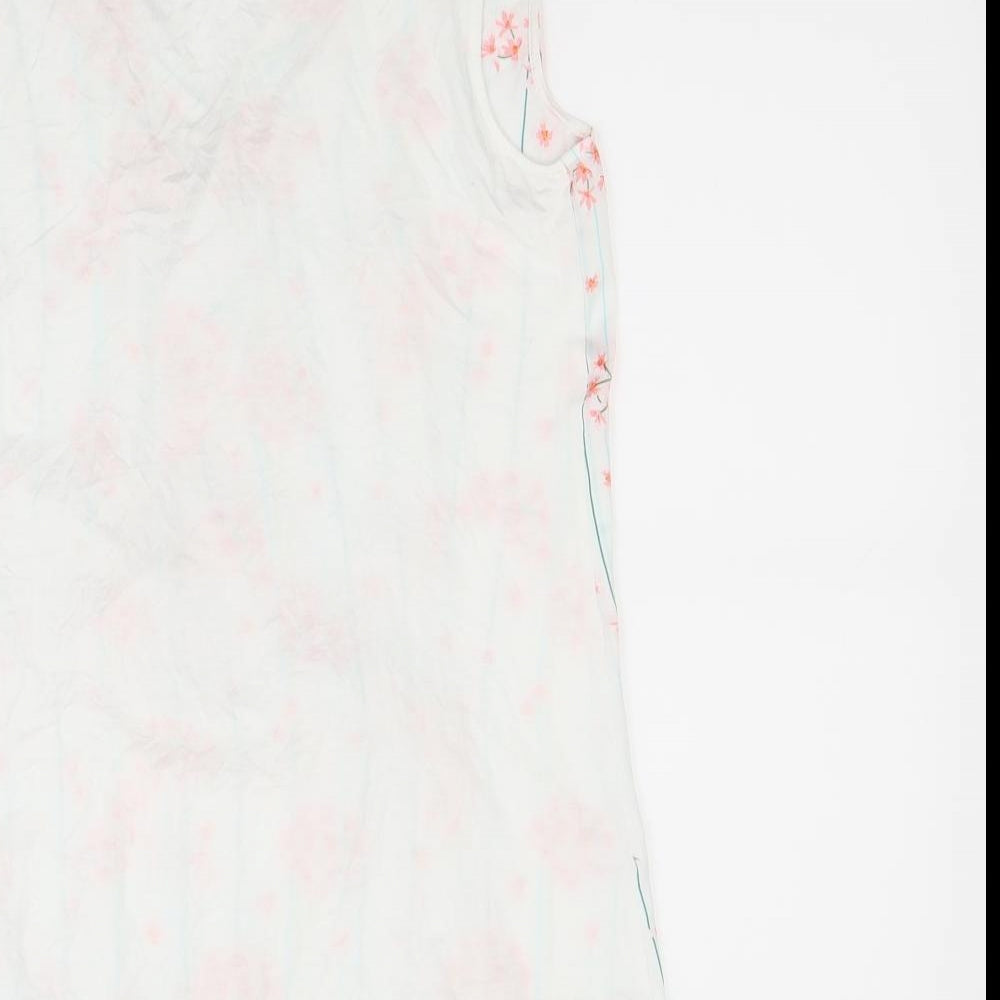 Preworn Womens White Floral Basic Button-Up Size S