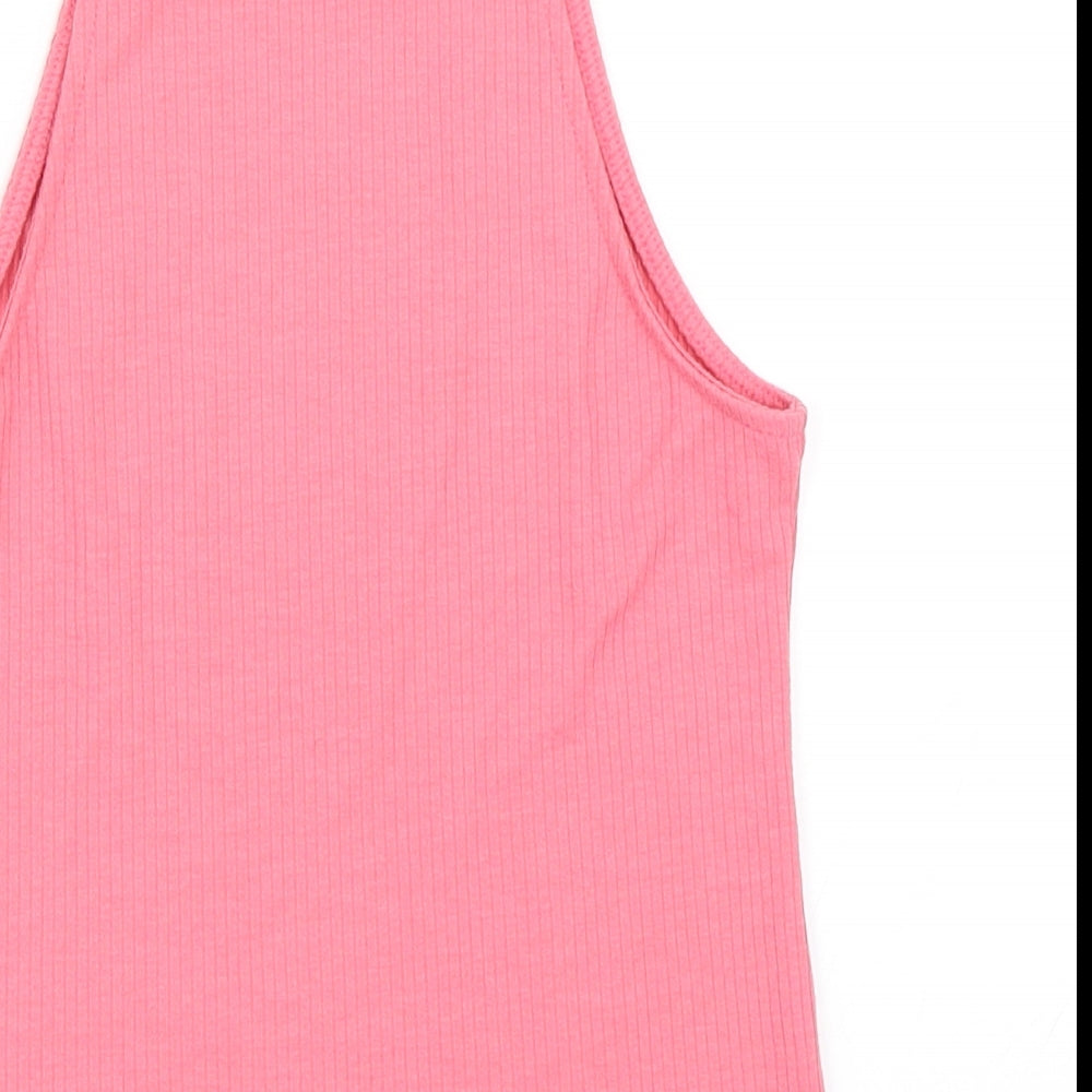 Pink Woman Womens Pink Basic Tank Size S