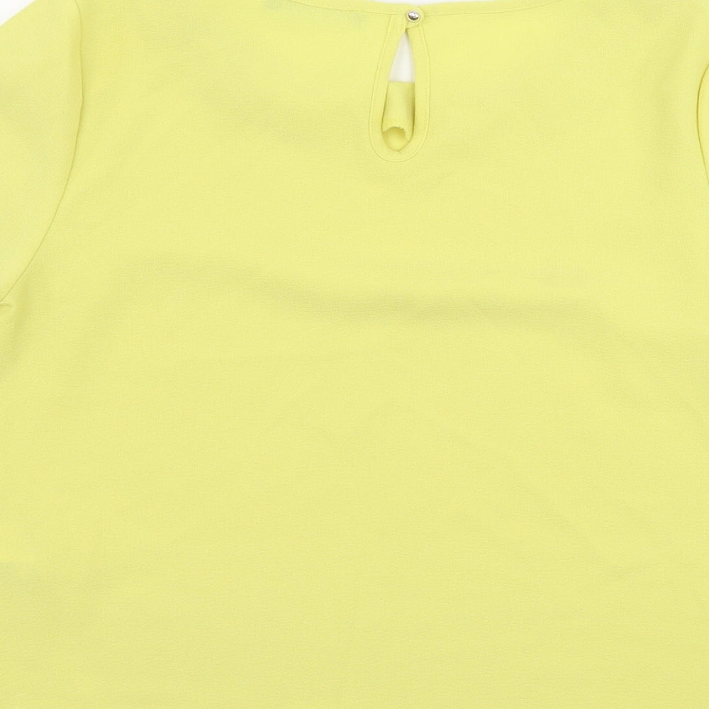 Atmosphere Womens Yellow Basic Blouse Size 10