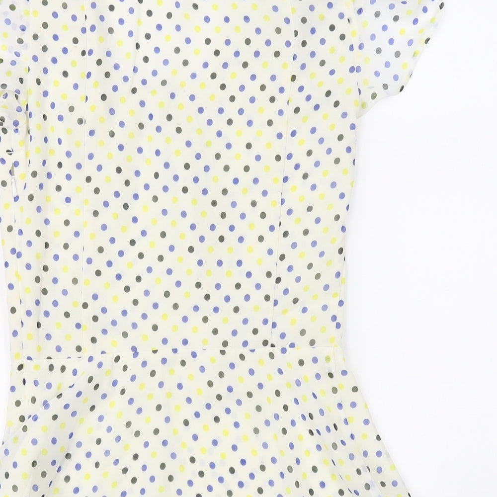 Pepperberry Womens Ivory Polka Dot Basic Blouse Size 8