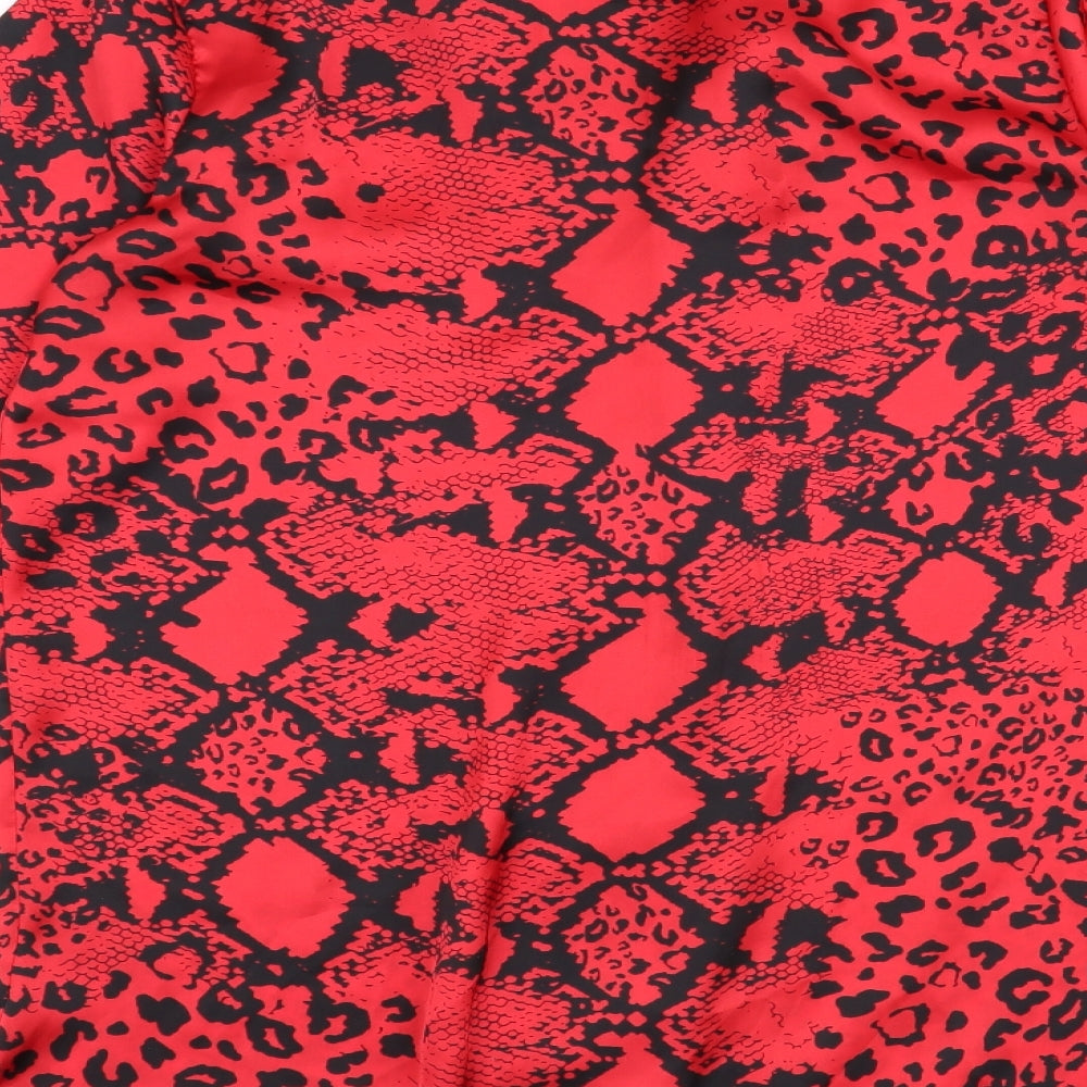 Time To Dream Womens Red Animal Print Top Pyjama Top Size 8