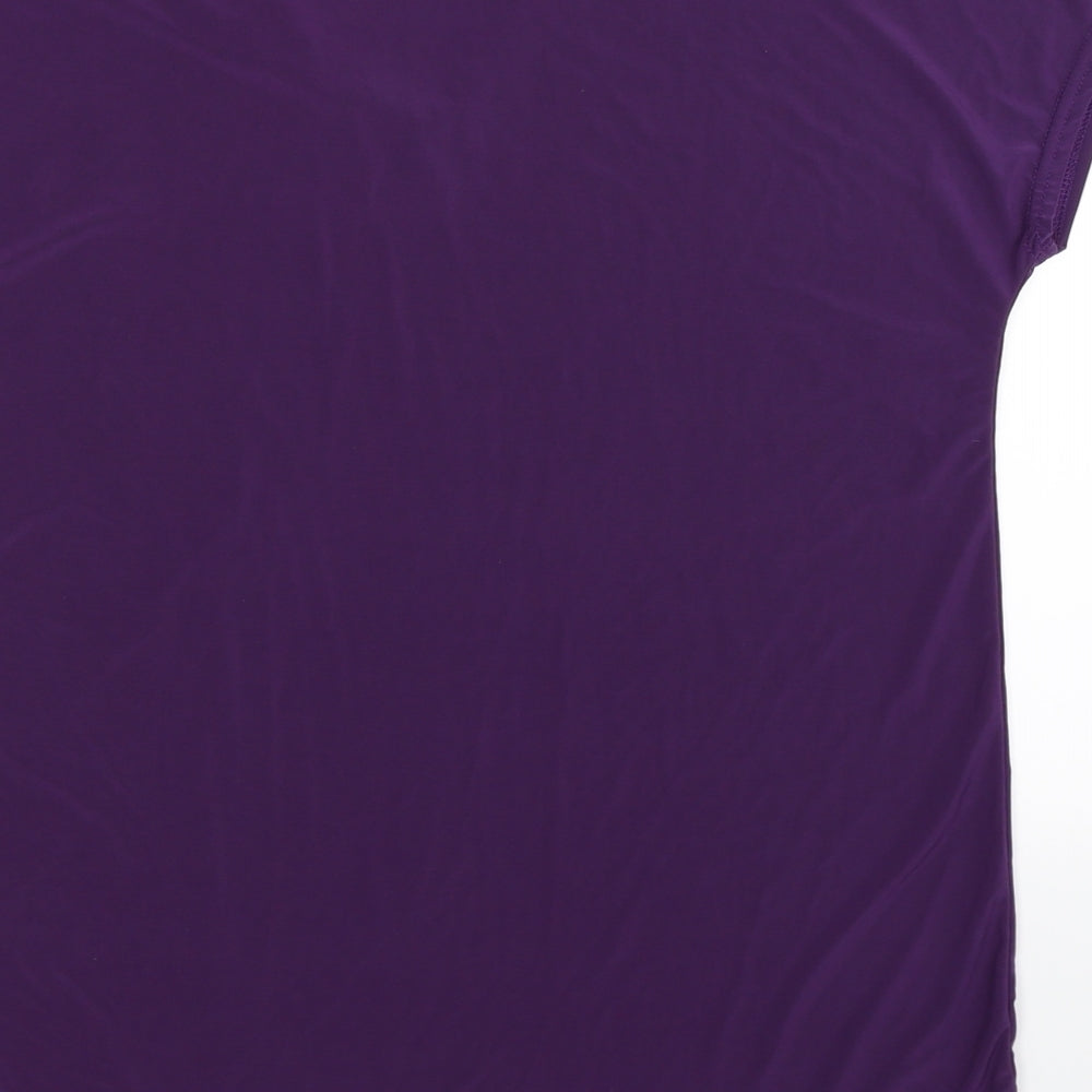 Nicole Womens Purple Basic Blouse Size S