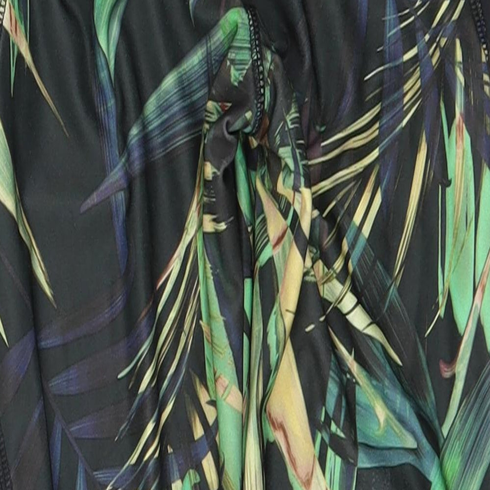 Workout Womens Green Floral Jegging Leggings Size 6 L20 in