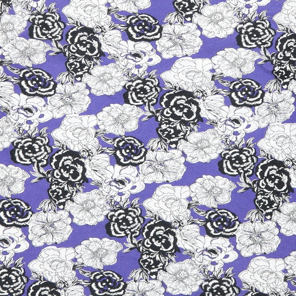 Dorothy Perkins Womens Purple Floral Basic T-Shirt Size 10