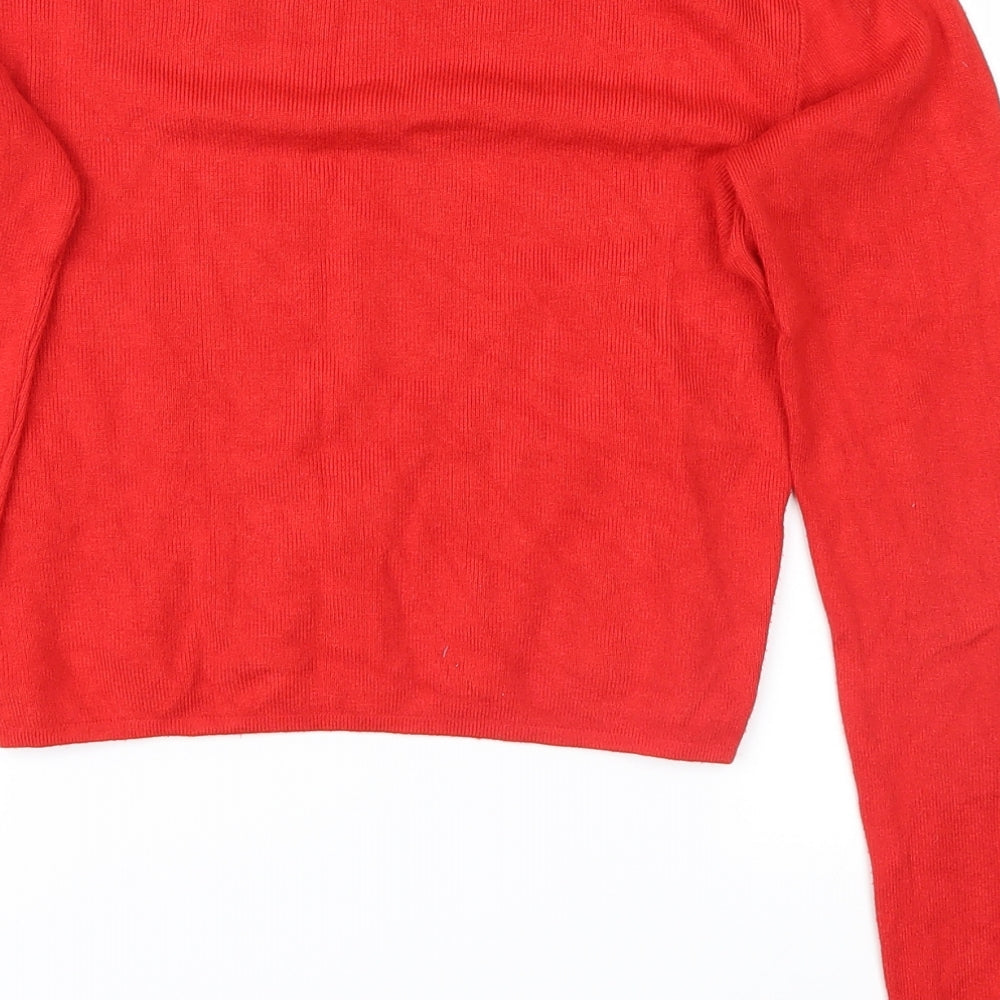 Pull&Bear Womens Red Pullover Jumper Size M