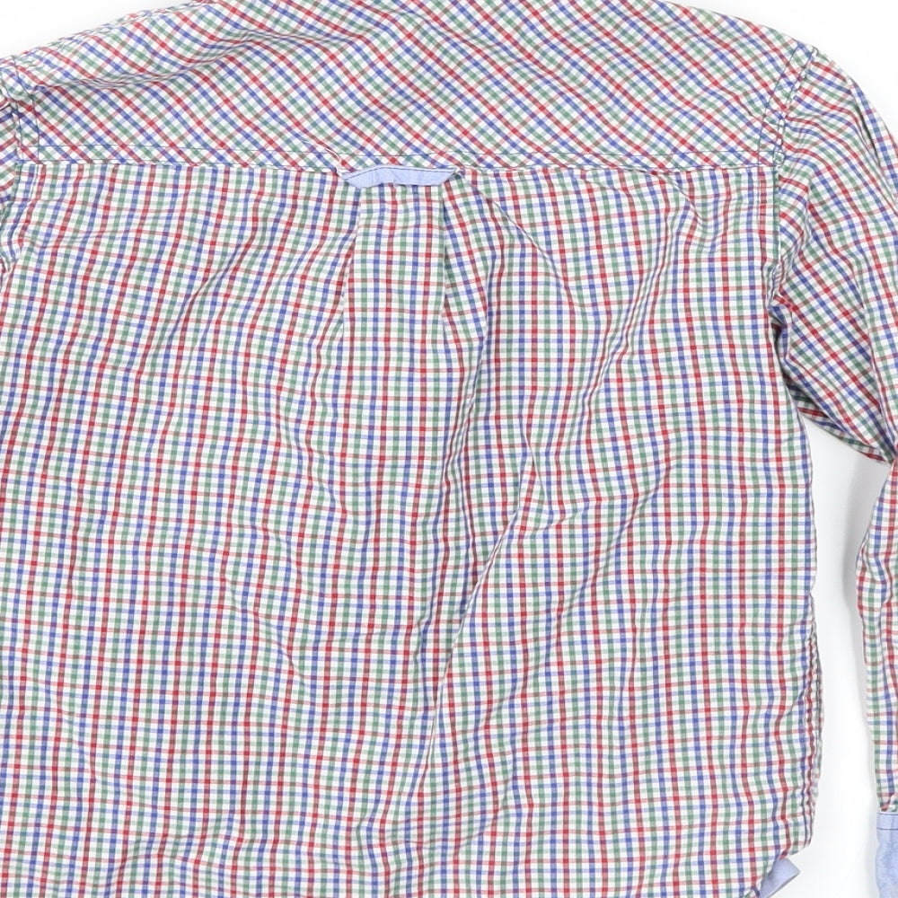 John Lewis Boys Blue Plaid Basic Button-Up Size 6 Years