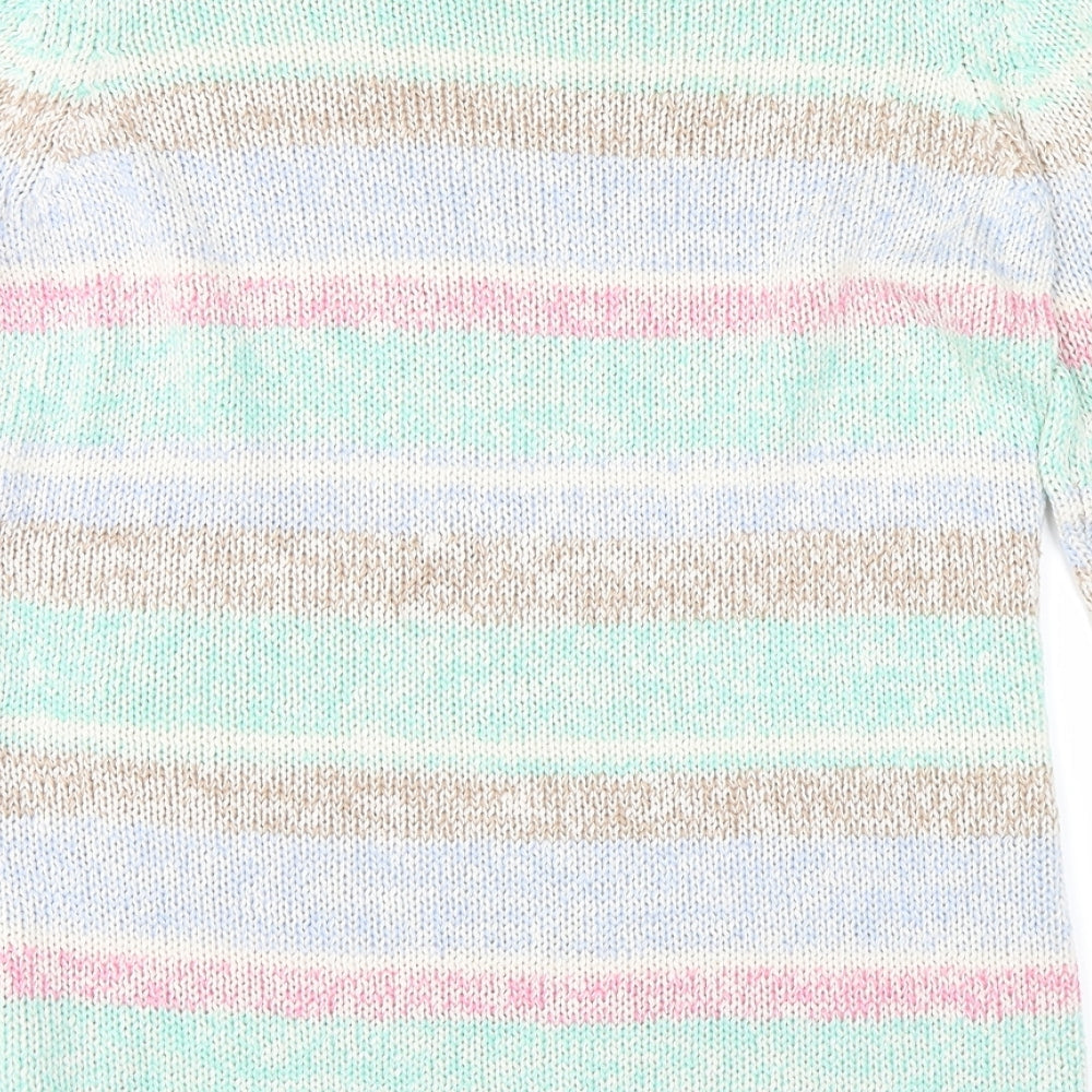 no bran Womens Multicoloured Striped Pullover Jumper Size 16