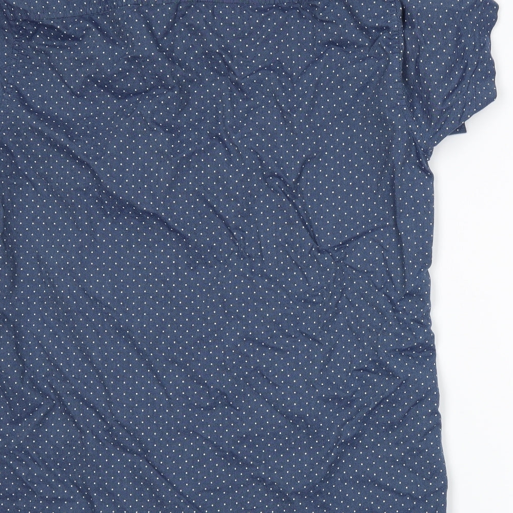 F&F Mens Blue Polka Dot Button-Up Size XL