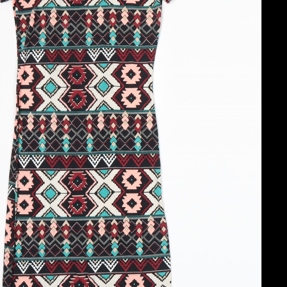 ICE FASHION Womens Black Fair Isle Bodycon Size XS