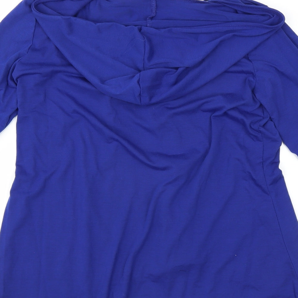 Zanzea Womens Blue Pullover Hoodie Size S