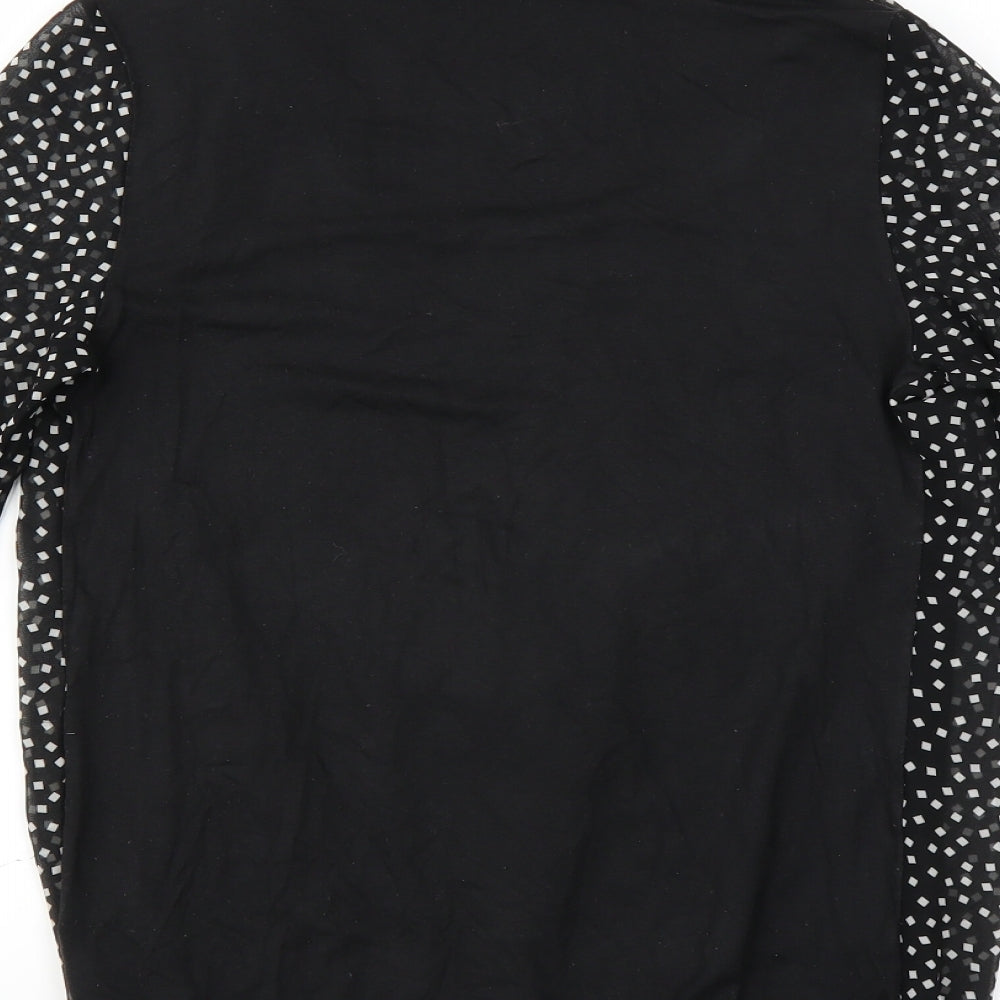 George Womens Black Geometric Basic Blouse Size 8