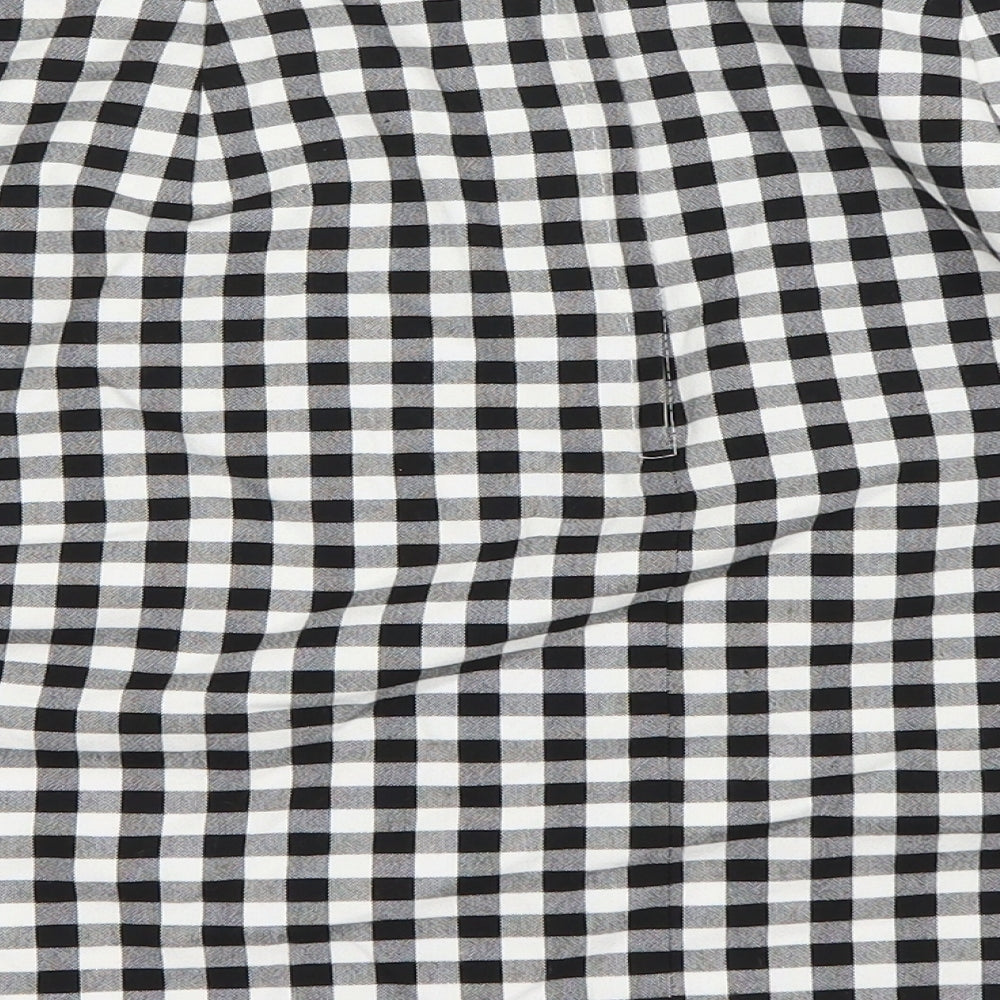New Look Womens White Check A-Line Skirt Size 12