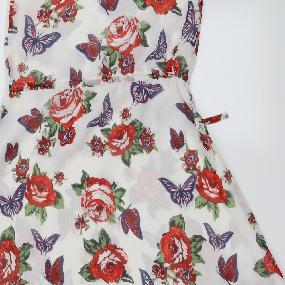 NEXT Womens White Floral Fit & Flare Size 8