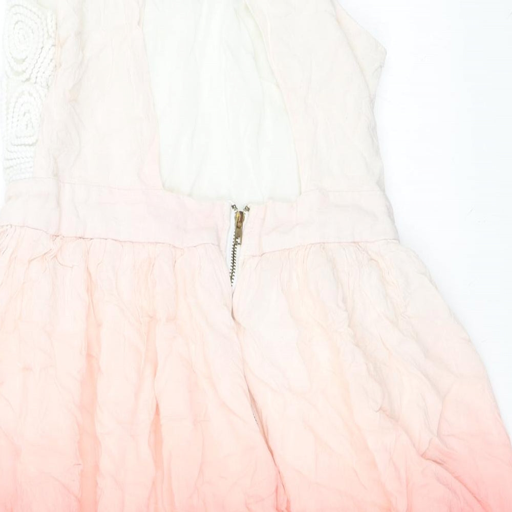 Blue Vanilla Womens Pink Skater Dress Size 8