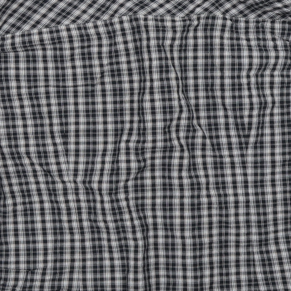 Easy Mens Black Check Button-Up Size L