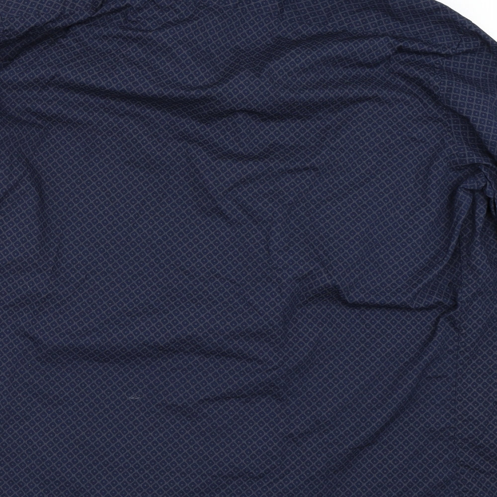 Atlantic Bay Mens Blue Button-Up Size L