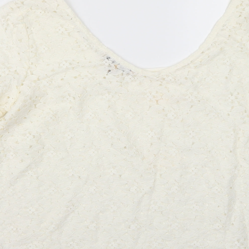 NEXT Womens White Basic T-Shirt Size 12
