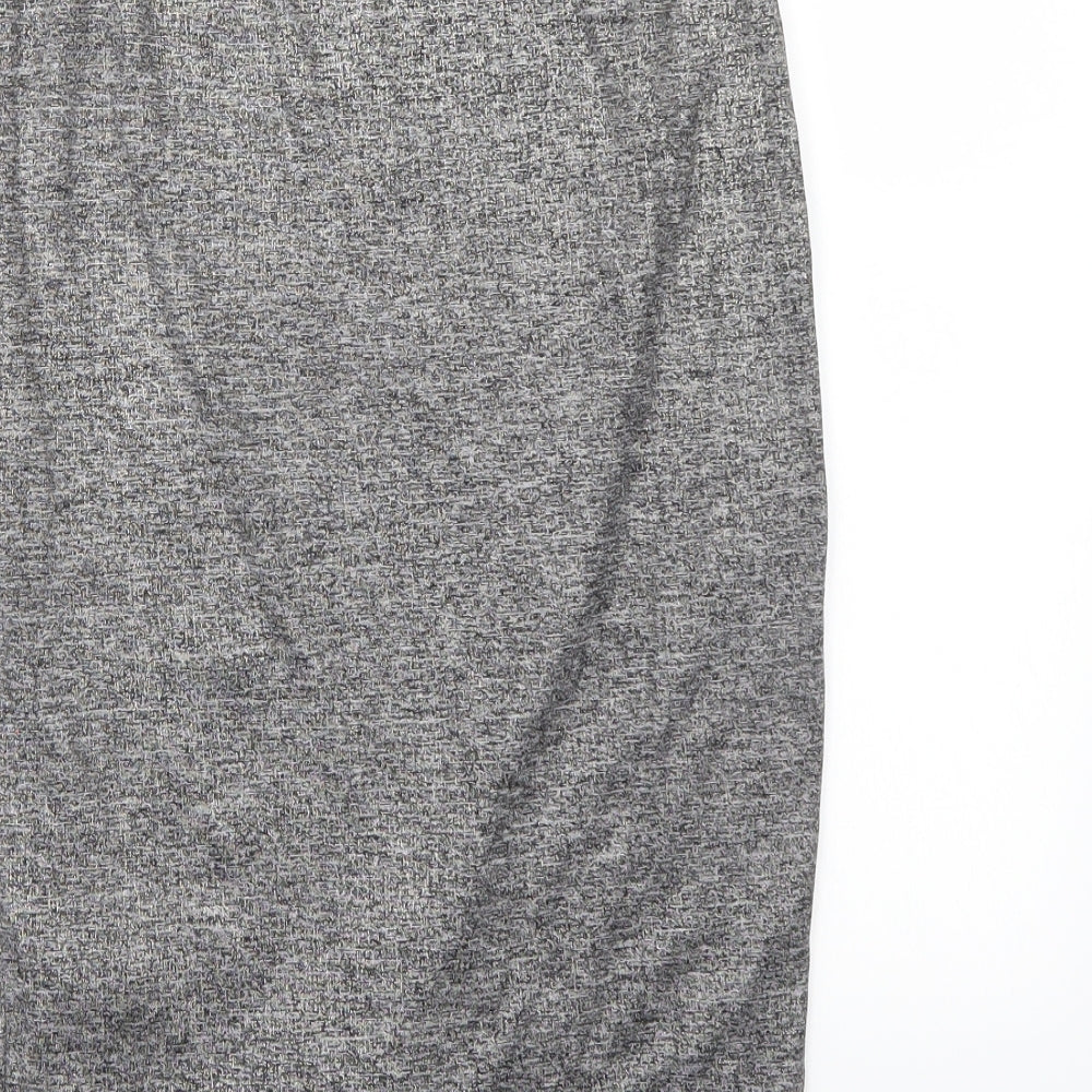 Brand and care label for River Island women’s grey a-line skirt, size UK 8