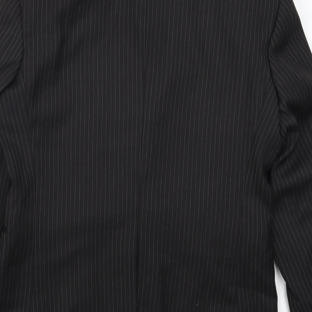 Greenwoods Mens Black Striped Jacket Suit Jacket Size 38