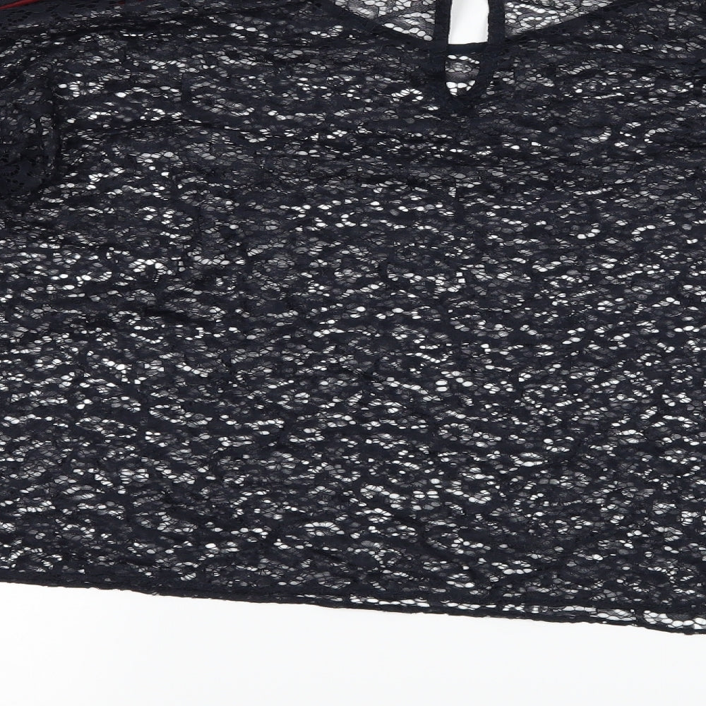 Zara Womens Blue Lace Basic T-Shirt Size M