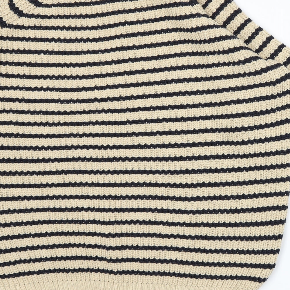 River Island Womens Beige Striped Knit Pullover Jumper Size 6