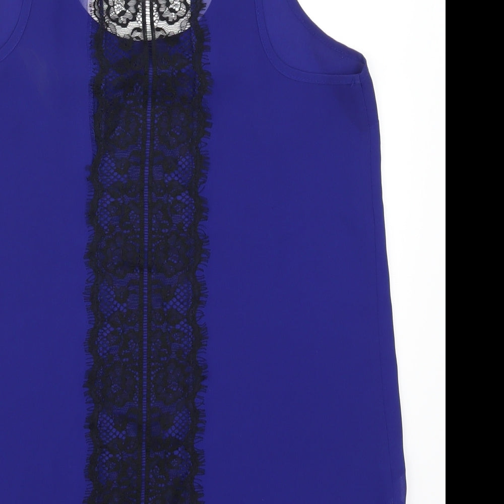 Topshop Womens Blue Lace Basic Tank Size 8