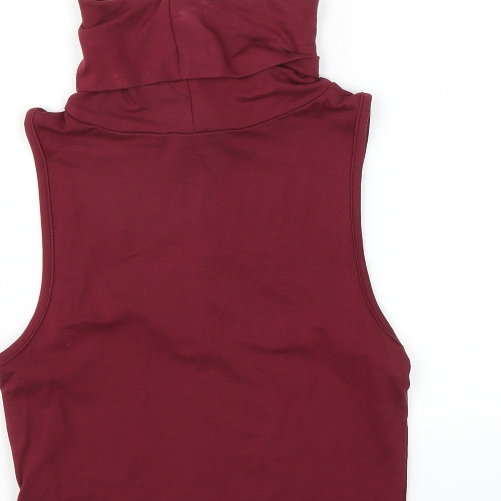 Missguided Womens Purple Basic Tank Size 8 - CROPPED