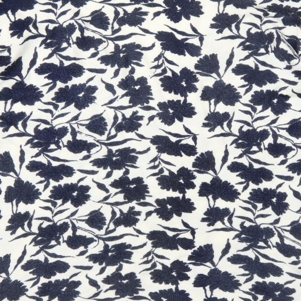 South Womens Blue Floral Pullover Jumper Size 14