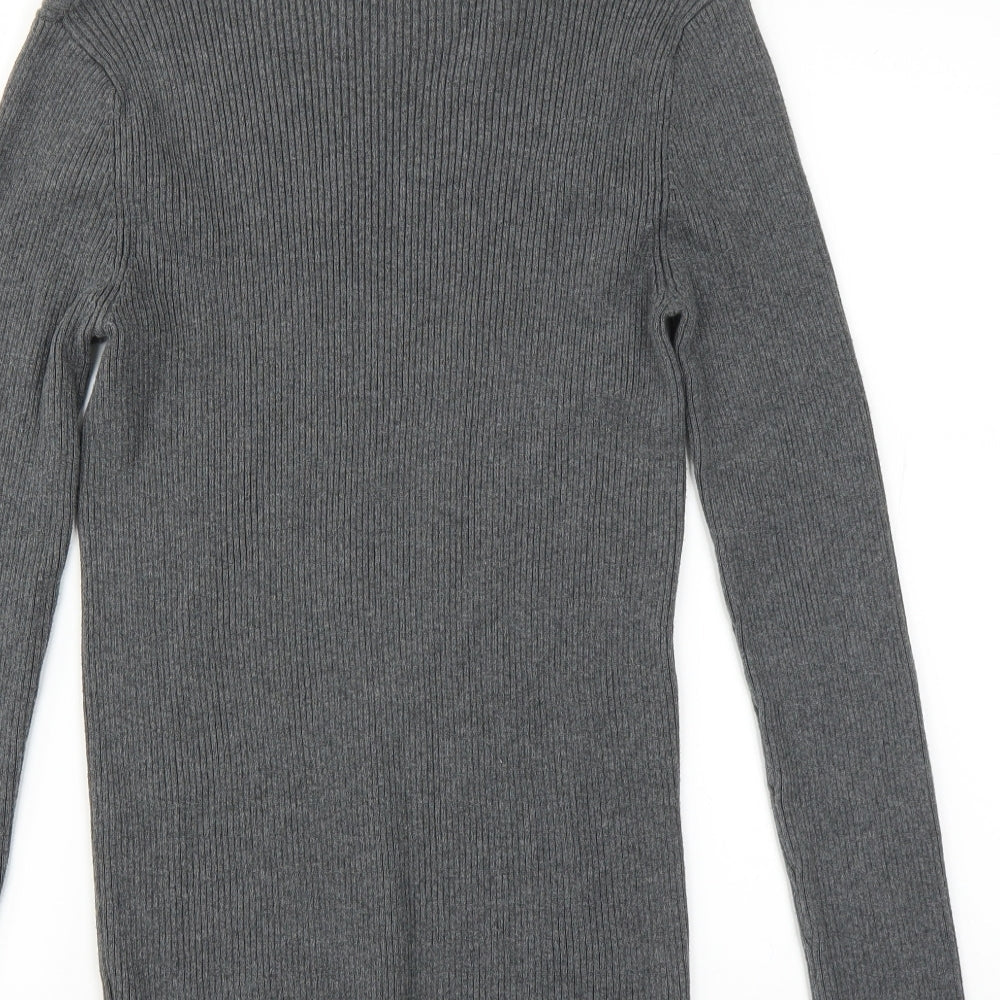 New Look Mens Grey Pullover Jumper Size S