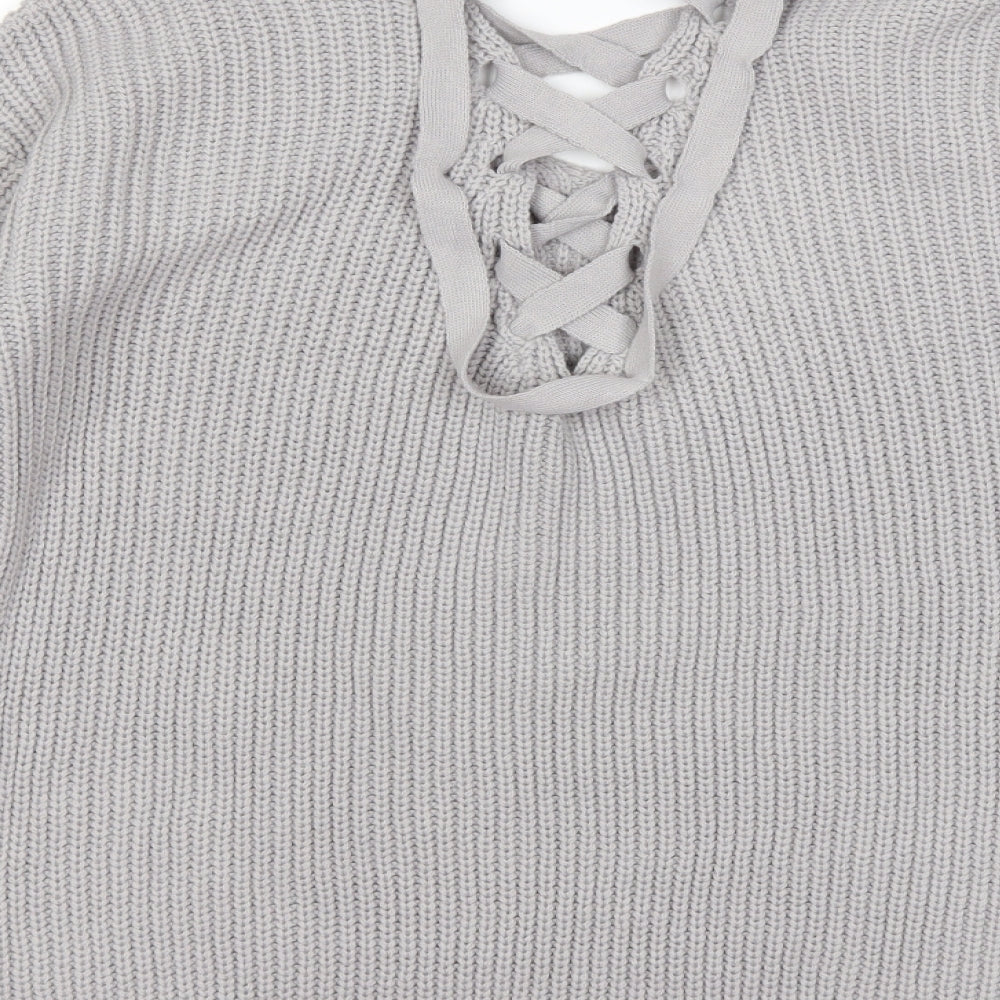 Primark Womens Grey Knit Pullover Jumper Size 6