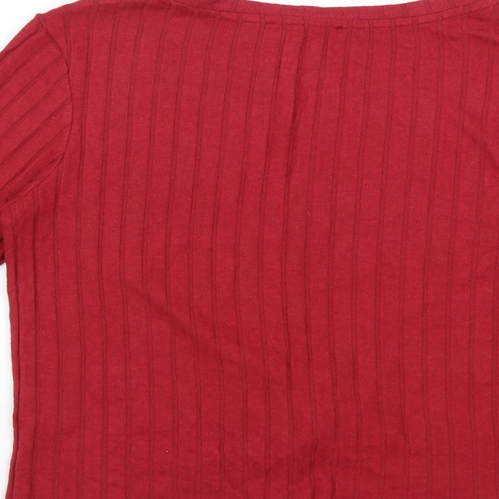 Primark Womens Red Knit Pullover Jumper Size 14