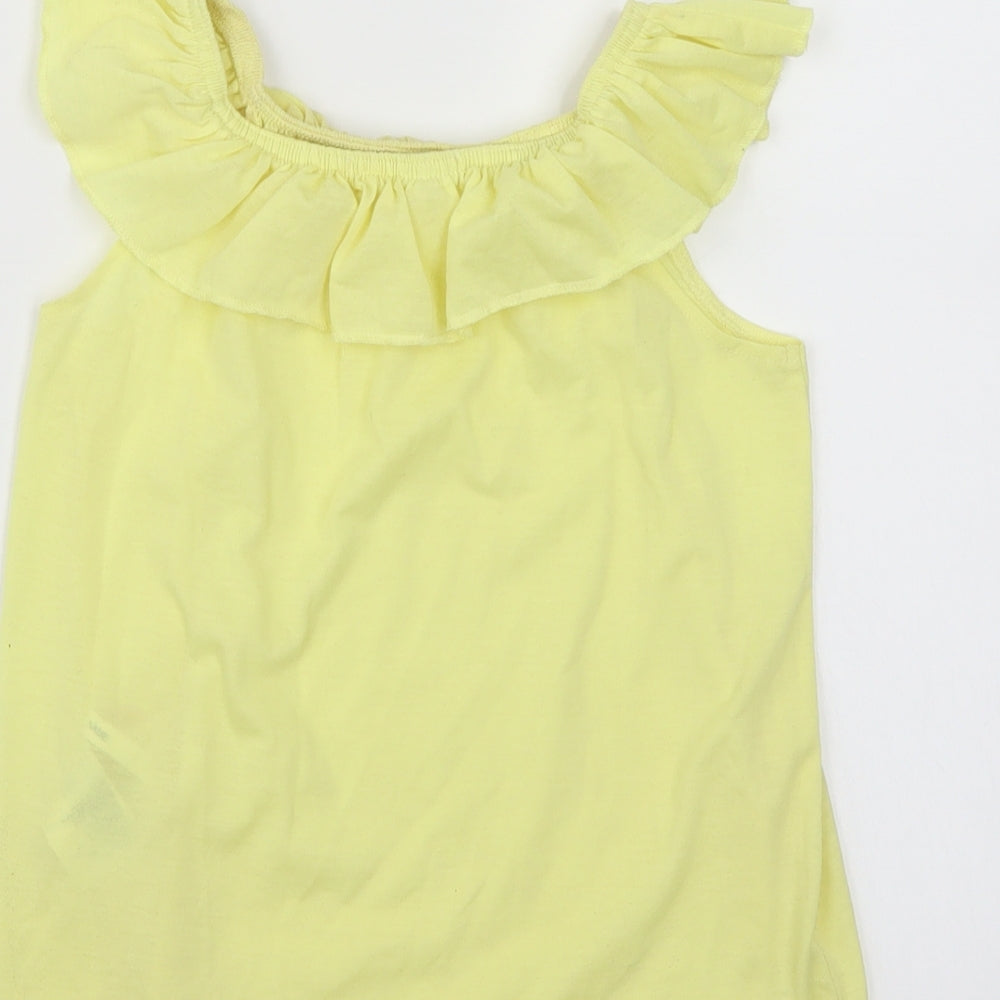 H&M Girls Yellow Basic T-Shirt Size 5 Years