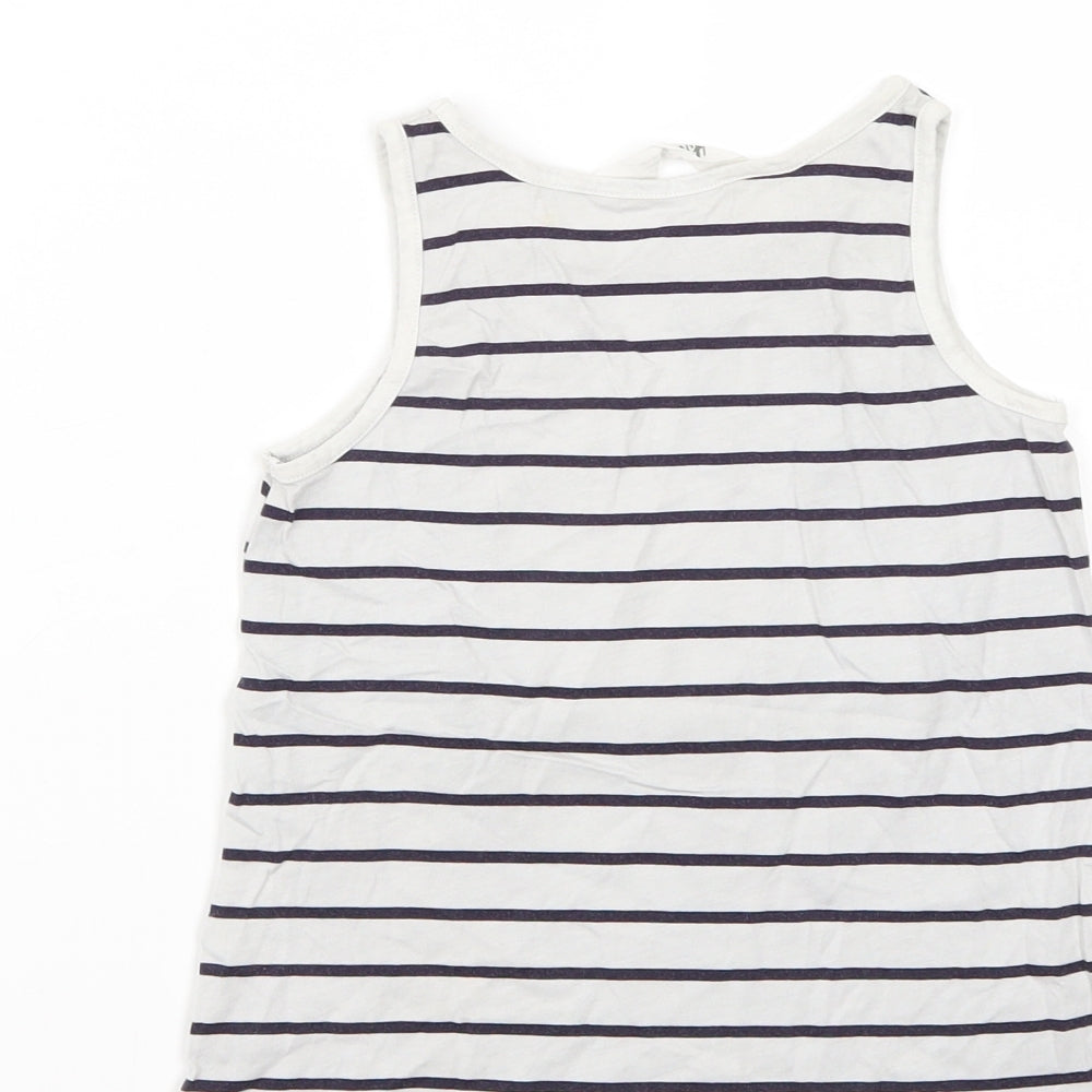 H&M Girls White Striped Basic Tank Size 5 Years