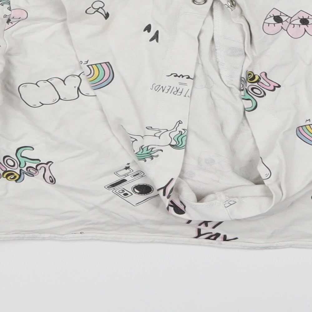 H&M Girls White Pullover Hoodie Size 11 Years